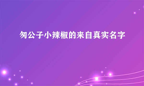 匆公子小辣椒的来自真实名字