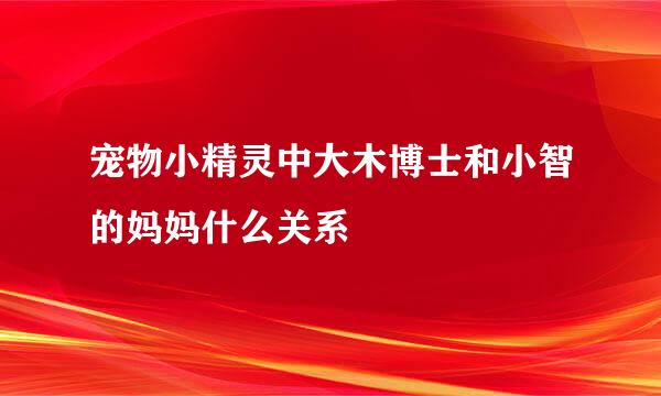 宠物小精灵中大木博士和小智的妈妈什么关系