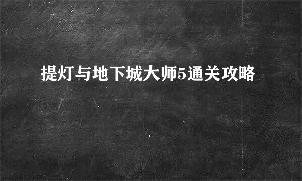 提灯与地下城大师5通关攻略