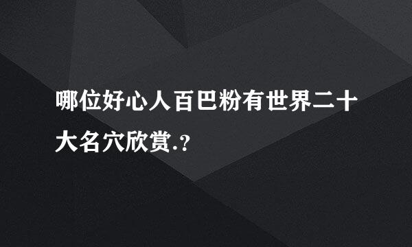 哪位好心人百巴粉有世界二十大名穴欣赏.？