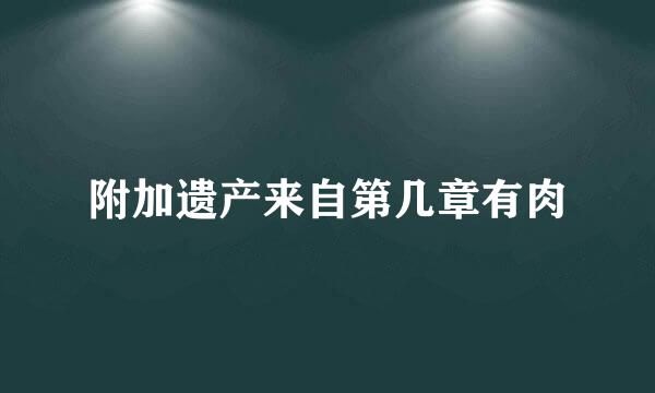 附加遗产来自第几章有肉