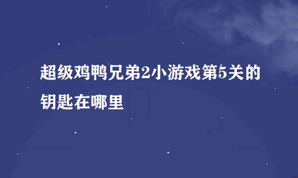 超级鸡鸭兄弟2小游戏第5关的钥匙在哪里