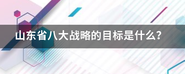 山东省八大战略的目标是什么？