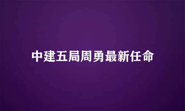 中建五局周勇最新任命