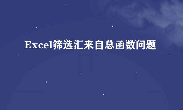 Excel筛选汇来自总函数问题