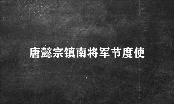 唐懿宗镇南将军节度使