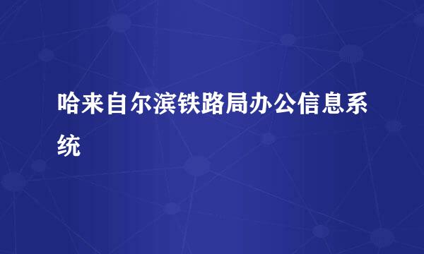 哈来自尔滨铁路局办公信息系统