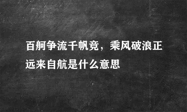 百舸争流千帆竞，乘风破浪正远来自航是什么意思