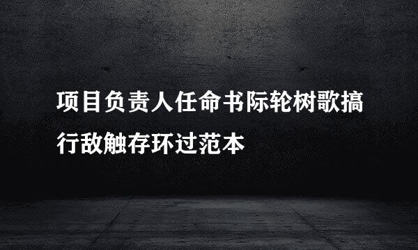 项目负责人任命书际轮树歌搞行敌触存环过范本