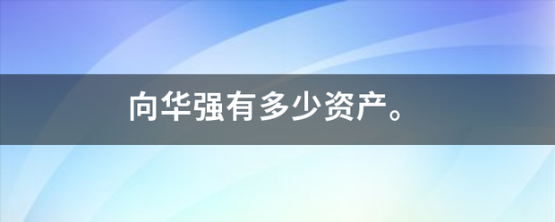 向华强有多少资产。