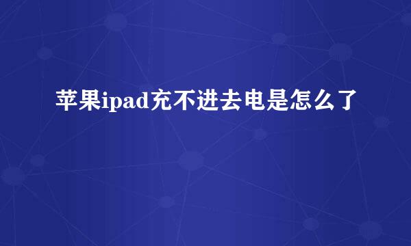 苹果ipad充不进去电是怎么了