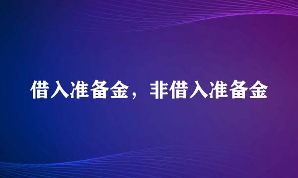 借入准备金，非借入准备金