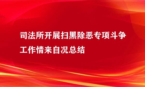 司法所开展扫黑除恶专项斗争工作情来自况总结