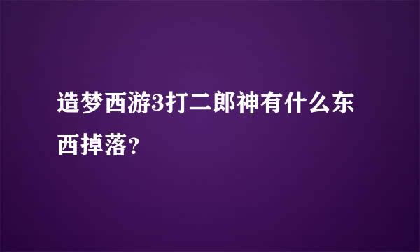 造梦西游3打二郎神有什么东西掉落？