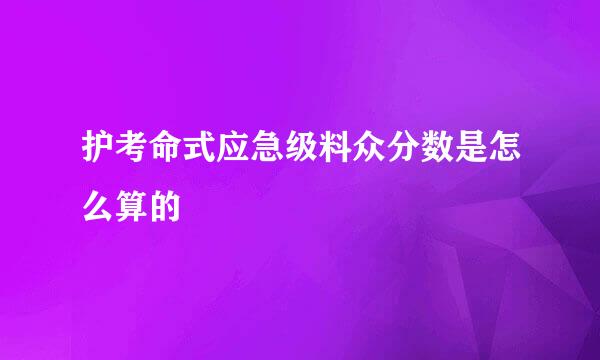 护考命式应急级料众分数是怎么算的