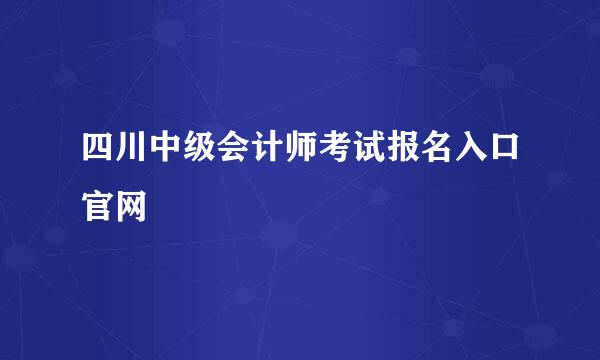 四川中级会计师考试报名入口官网