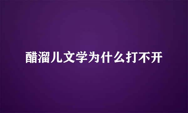 醋溜儿文学为什么打不开