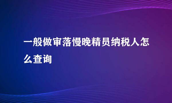 一般做审落慢晚精员纳税人怎么查询