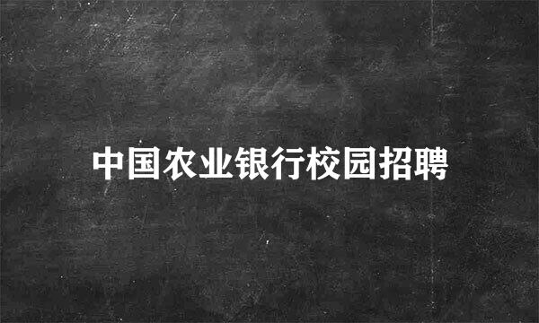 中国农业银行校园招聘