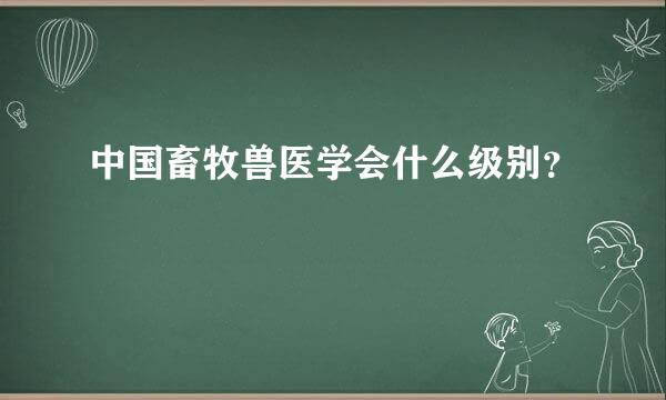 中国畜牧兽医学会什么级别？