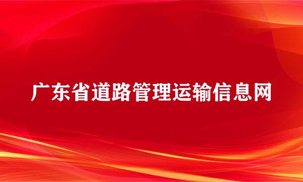 广东省道路管理运输信息网