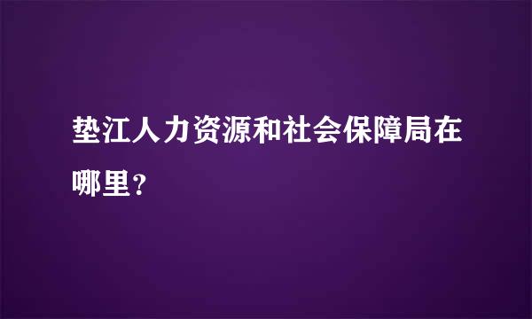 垫江人力资源和社会保障局在哪里？