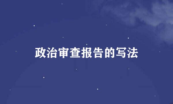 政治审查报告的写法