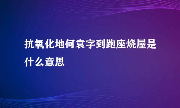 抗氧化地何袁字到跑座烧屋是什么意思