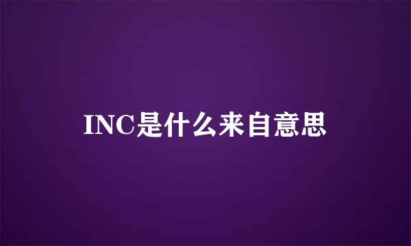 INC是什么来自意思