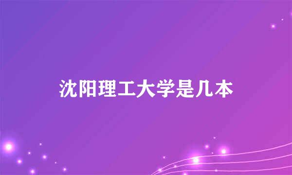 沈阳理工大学是几本