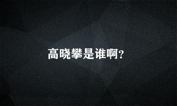 高晓攀是谁啊？