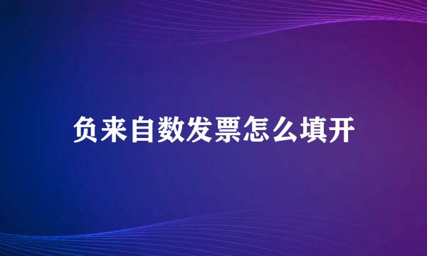 负来自数发票怎么填开