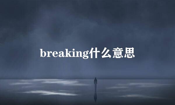 breaking什么意思