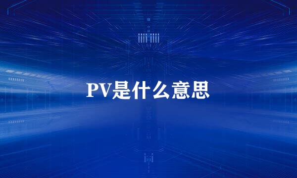 PV是什么意思