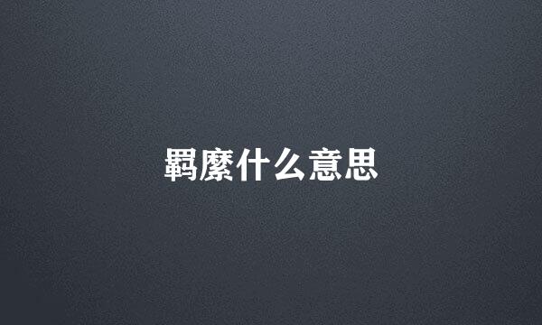 羁縻什么意思