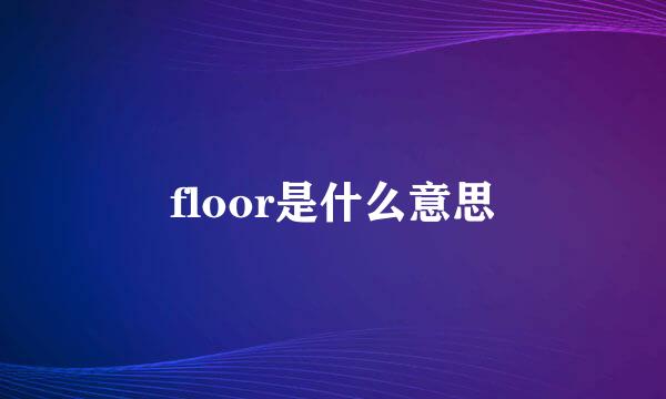 floor是什么意思