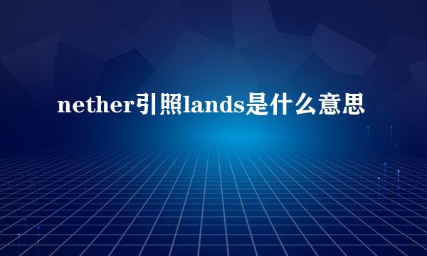 nether引照lands是什么意思