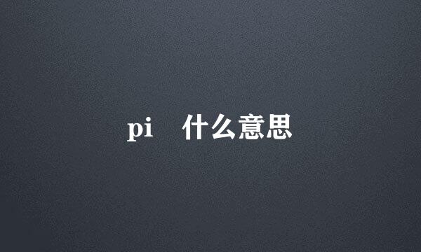 pi 什么意思