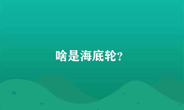 啥是海底轮？