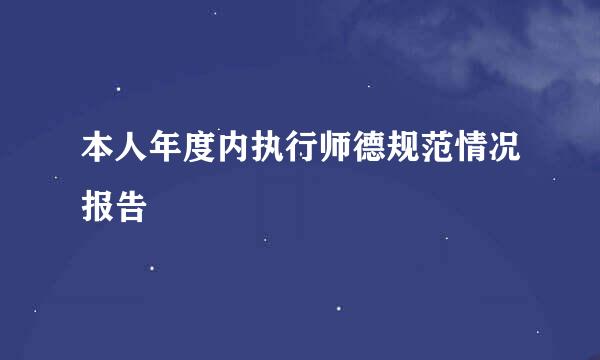 本人年度内执行师德规范情况报告