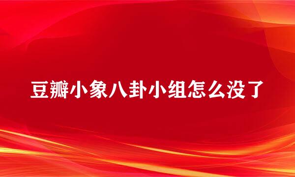 豆瓣小象八卦小组怎么没了