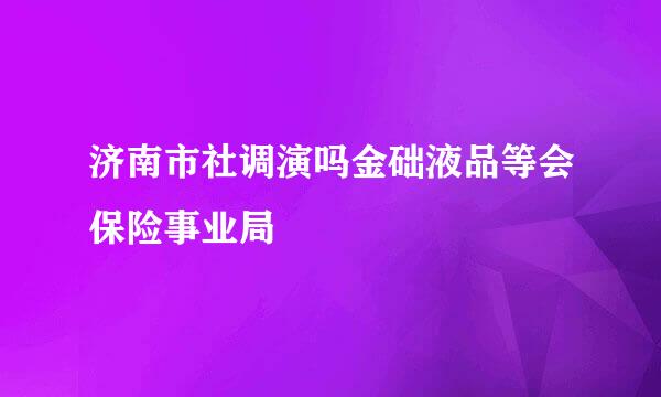 济南市社调演吗金础液品等会保险事业局