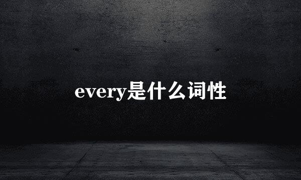 every是什么词性