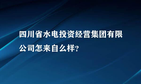 四川省水电投资经营集团有限公司怎来自么样？