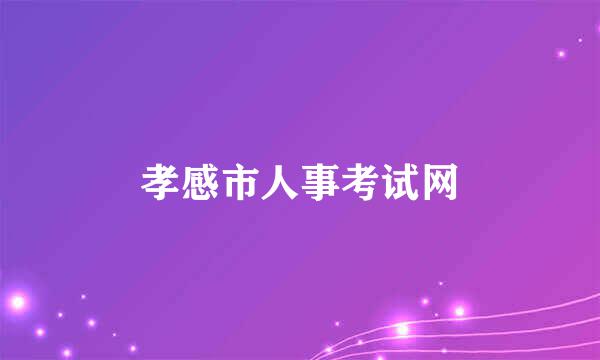 孝感市人事考试网