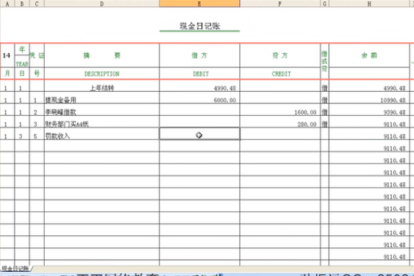 出纳现金日记账怎么记