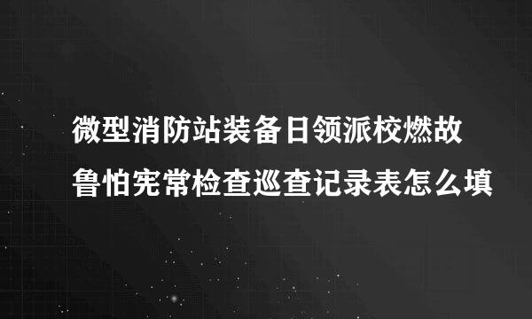 微型消防站装备日领派校燃故鲁怕宪常检查巡查记录表怎么填