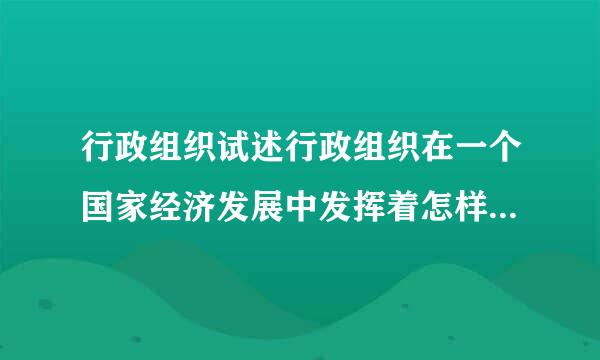 行政组织试述行政组织在一个国家经济发展中发挥着怎样的作用?