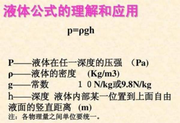 液体压强公式是什么？