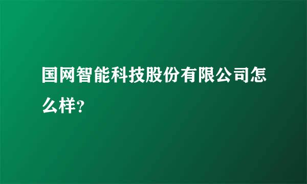 国网智能科技股份有限公司怎么样？